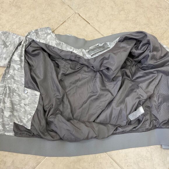 Zara Man Camo Bomber Jacket Lightweight Full Zip Pockets Casual Mens S Gray - Picture 10 of 10